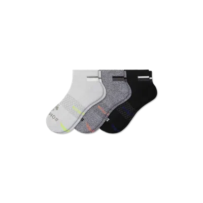 Bombas Firm Compression Ankle Sock 3-pack In White Grey Mix