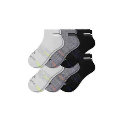 Bombas Firm Compression Ankle Sock 6-pack In Black Charcoal Grey