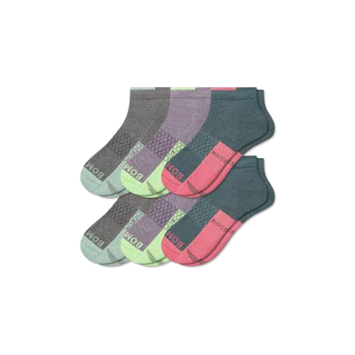 Bombas Firm Compression Ankle Sock 6-pack In Tropical Lime Mix
