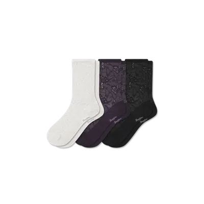 Bombas Floral Lace Half Calf Sock 3-pack In Multi