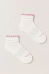 Bombas Flower Trim Quarter Socks In White