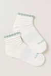 Bombas Flower Trim Quarter Socks In White