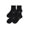 Bombas Frilly Rib Quarter Sock 4-pack In Black