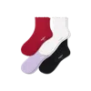 Bombas Frilly Ruffle Rib Quarter Sock 4-pack In Lavender Crimson Mix