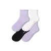 Bombas Frilly Ruffle Rib Quarter Sock 4-pack In Lavender Mix
