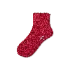 Bombas Frilly Ruffle Rib Quarter Socks In Rich Crimson