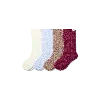 Bombas Fuzzy Sock 4-pack In White Cabernet Mix
