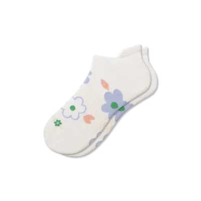 Bombas Garden Party Ankle Socks In Soft White Floral