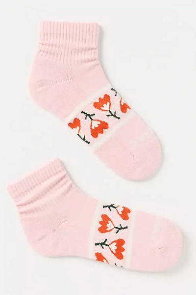 Bombas Garden Party Quarter Socks In Pink