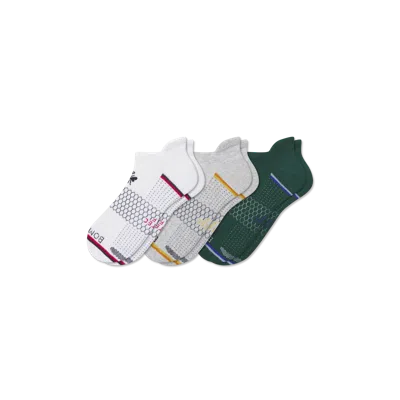 Bombas Golf Ankle Sock 3-pack In White Vivid Red Mix