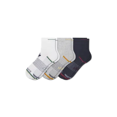 Bombas Golf Quarter Sock 3-pack In Midnight Navy Mix