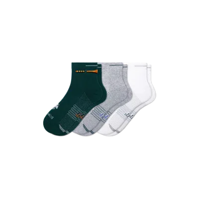 Bombas Golf Quarter Sock 3-pack In Tee Mix