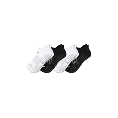 Bombas Gripper Ankle Sock 4-pack In Black White Mix