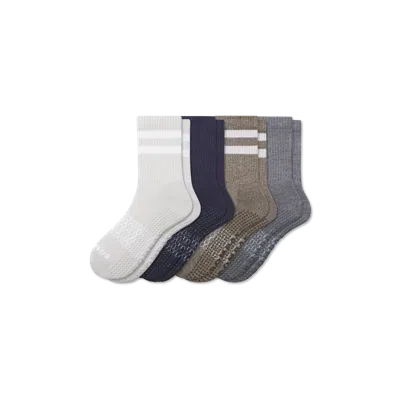 Bombas Gripper Half Calf Sock 4-pack In Harbor Navy Mix