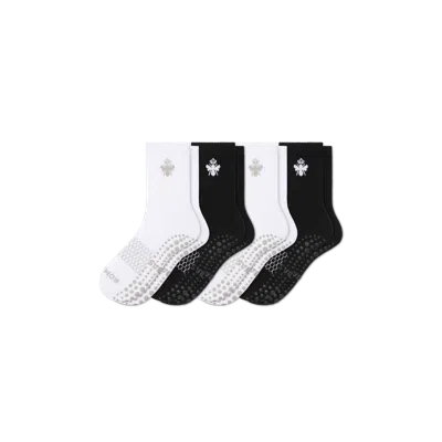 Bombas Gripper Half Calf Sock 4-pack In Black White Mix