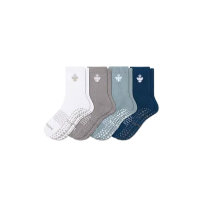 Bombas Gripper Half Calf Sock 4-pack In Blue Grey Mix