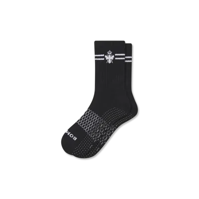 Bombas Gripper Half Calf Socks In Black White