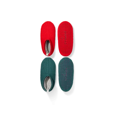 Bombas Gripper Slipper 2-pack In Forest Green Red Sky