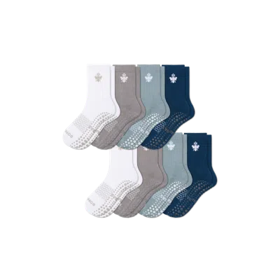 Bombas Grippers Half Calf Sock 8-pack In Blue Grey Mix