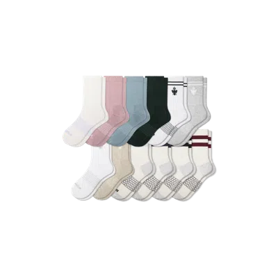 Bombas Half Calf Sock 12-pack In Forest Mauve Mix