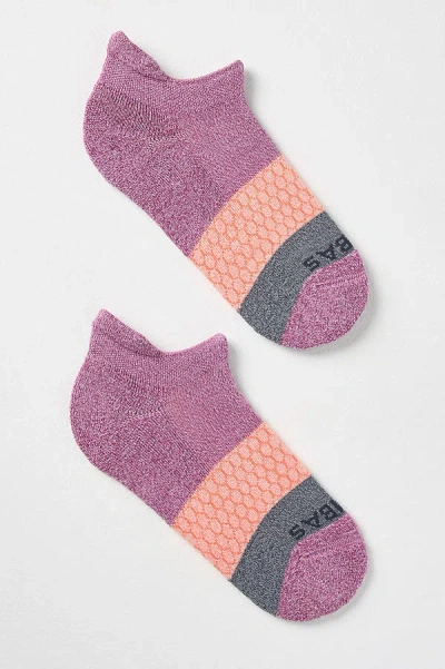 Bombas Heart Honeycomb Stripe Ankle Socks In Purple