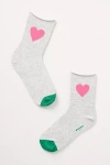 Bombas Heart Roll-top Socks In Grey
