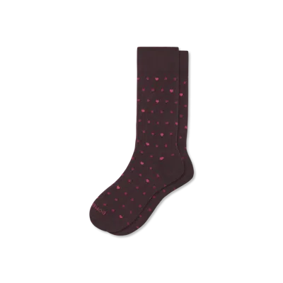 Bombas Hearts Dress Calf Socks In Chocolate Heart