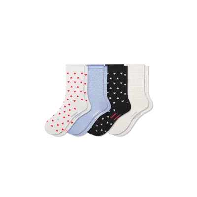 Bombas Hearts Half Calf Sock 4-pack In Heart Mix