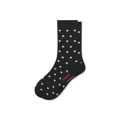 Bombas Hearts Half Calf Socks In Black