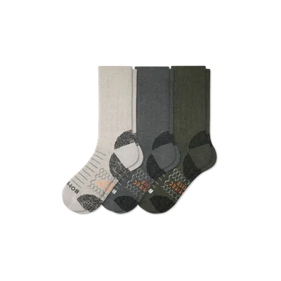 Bombas Hiking Performance Calf Sock 3-pack In Olive Shade Mix