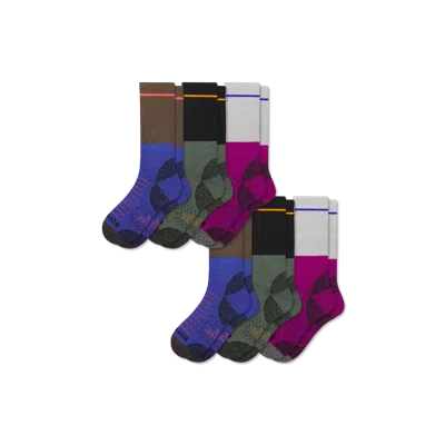 Bombas Hiking Performance Calf Sock 6-pack In Black Moss Mix