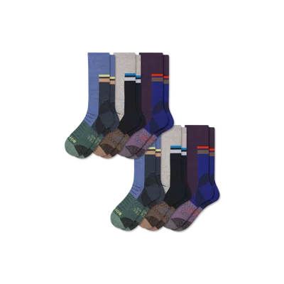 Bombas Hiking Performance Calf Sock 6-pack In Blue