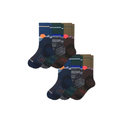 Bombas Hiking Performance Calf Sock 6-pack In Sunset Mix