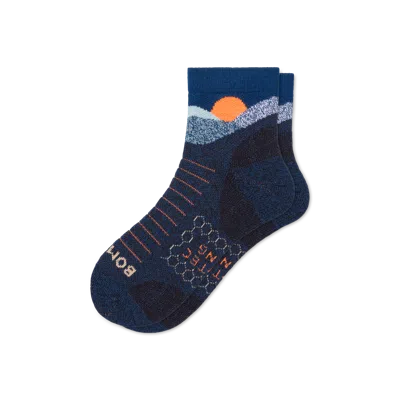 Bombas Hiking Performance Quarter Socks In Ocean Cove