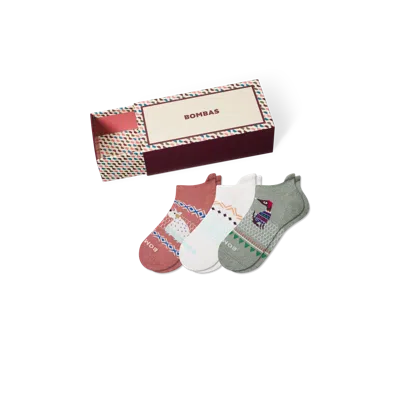 Bombas Holiday Ankle Sock 3-pack Gift Box In Multi