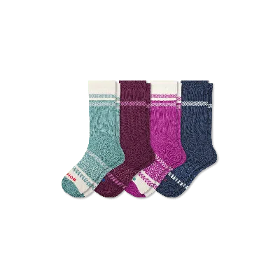 Bombas Holiday Calf Sock 4-pack In Plum Navy Mix