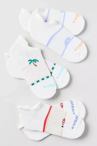 Bombas Icon Ankle Socks, Set Of 3 In White