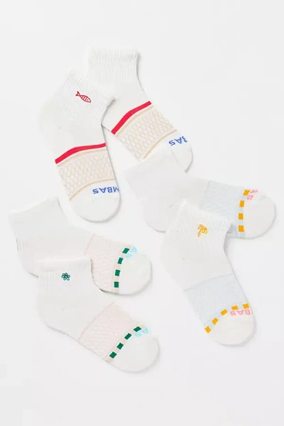 Bombas Icon Quarter Socks, Set Of 3 In Green