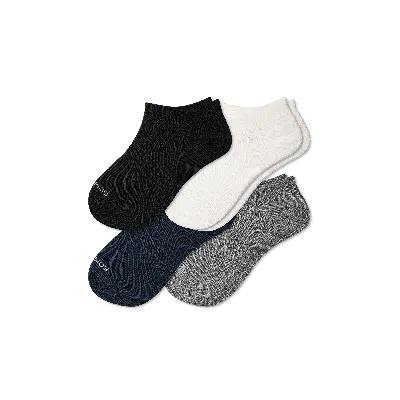 Bombas Lightweight Ankle Sock 4-pack In White Black Navy