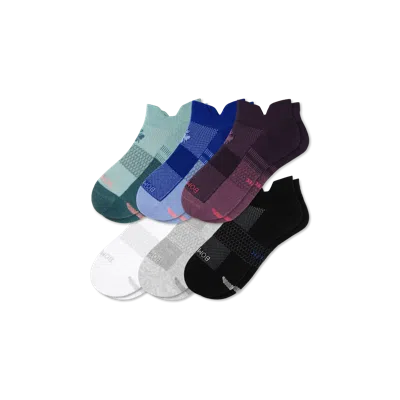 Bombas Lightweight Athletic Ankle Sock 6-pack In Plum Sky Multi Mix