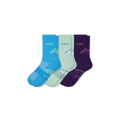 Bombas Lightweight Athletic Half Calf Sock 3-pack In Purple