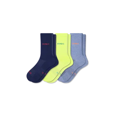 Bombas Lightweight Athletic Half Calf Sock 3-pack In Blue