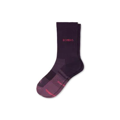 Bombas Lightweight Athletic Half Calf Socks In Purple Plum