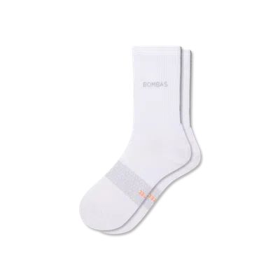 Bombas Lightweight Athletic Half Calf Socks In White