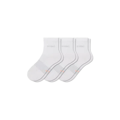 Bombas Lightweight Athletic Quarter Sock 3-pack In White