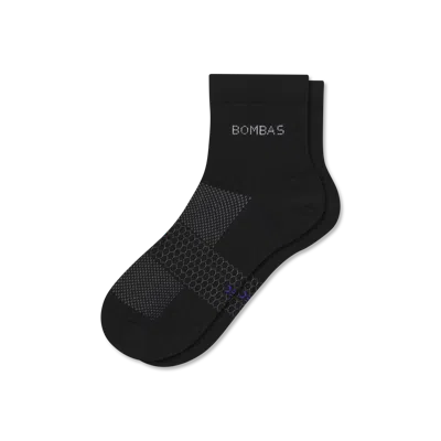 Bombas Lightweight Athletic Quarter Socks In Black