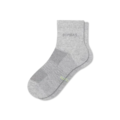 Bombas Lightweight Athletic Quarter Socks In Gray