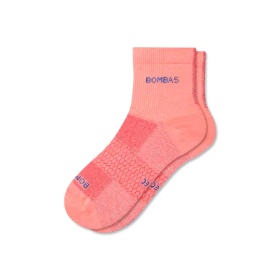 Bombas Lightweight Athletic Quarter Socks In Orange