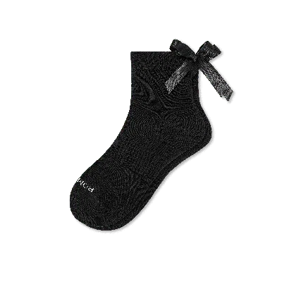 Bombas Lightweight Bow Quarter Socks In Black