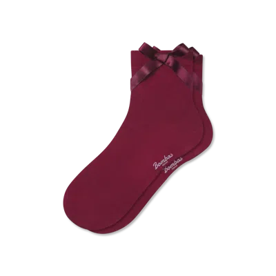 Bombas Lightweight Bow Quarter Socks In Red